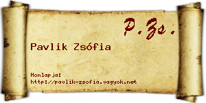 Pavlik Zsófia névjegykártya