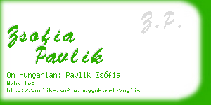zsofia pavlik business card